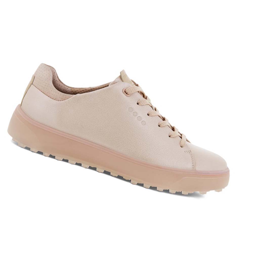 Women\'s Ecco Tray Laced Golf Shoes Pink | Canada 134OKI